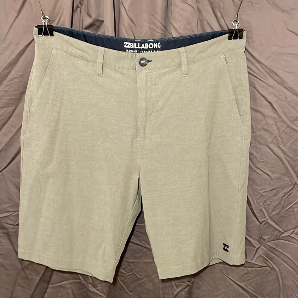 Billabong Tan Flat Front Shorts Casual Style hybrid board shorts
